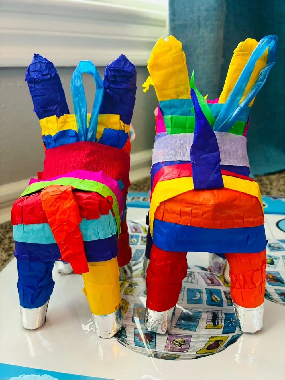 Colorful Mini Piñata Pair - Rainbow Fiesta Decor
